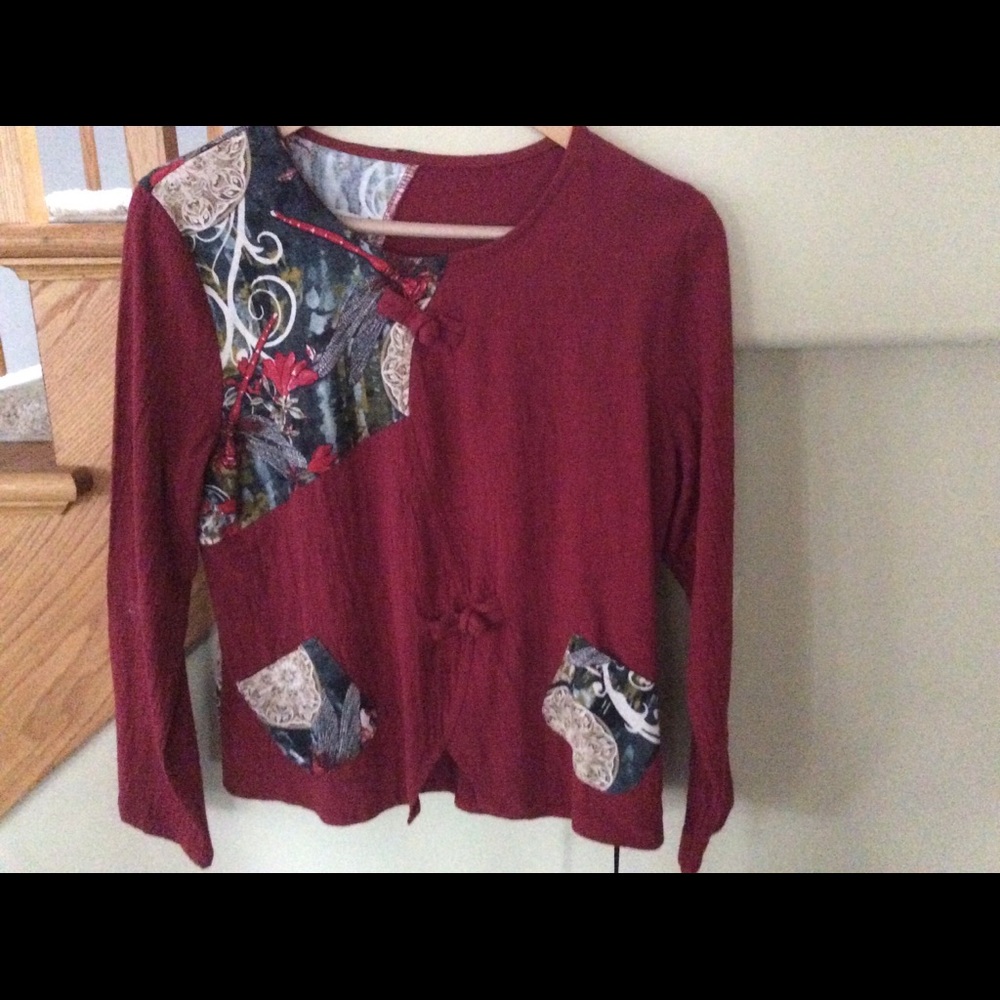 long sleeve-cotton-linen, blend top